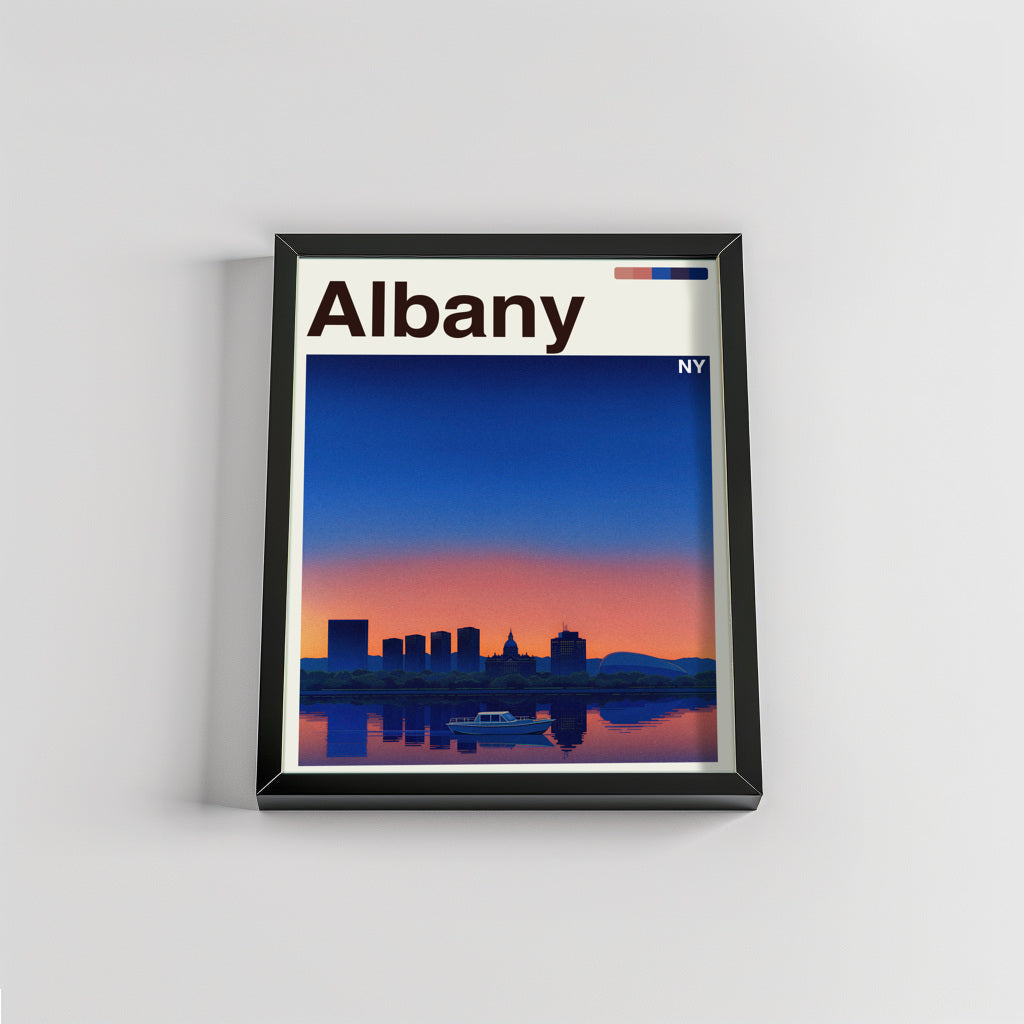 Albany city poster mockup 2 - frame not included