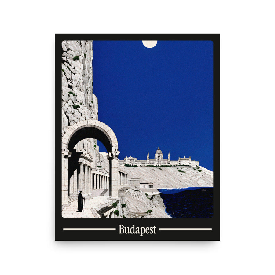 Ancient Budapest city poster mockup 1 - frame not included
