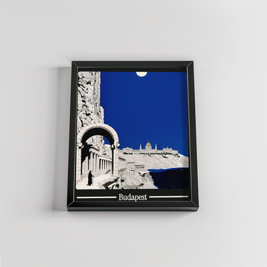 Ancient Budapest city poster mockup 2 - frame not included