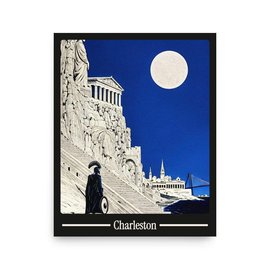 Ancient Charleston city poster mockup 1 - frame not included