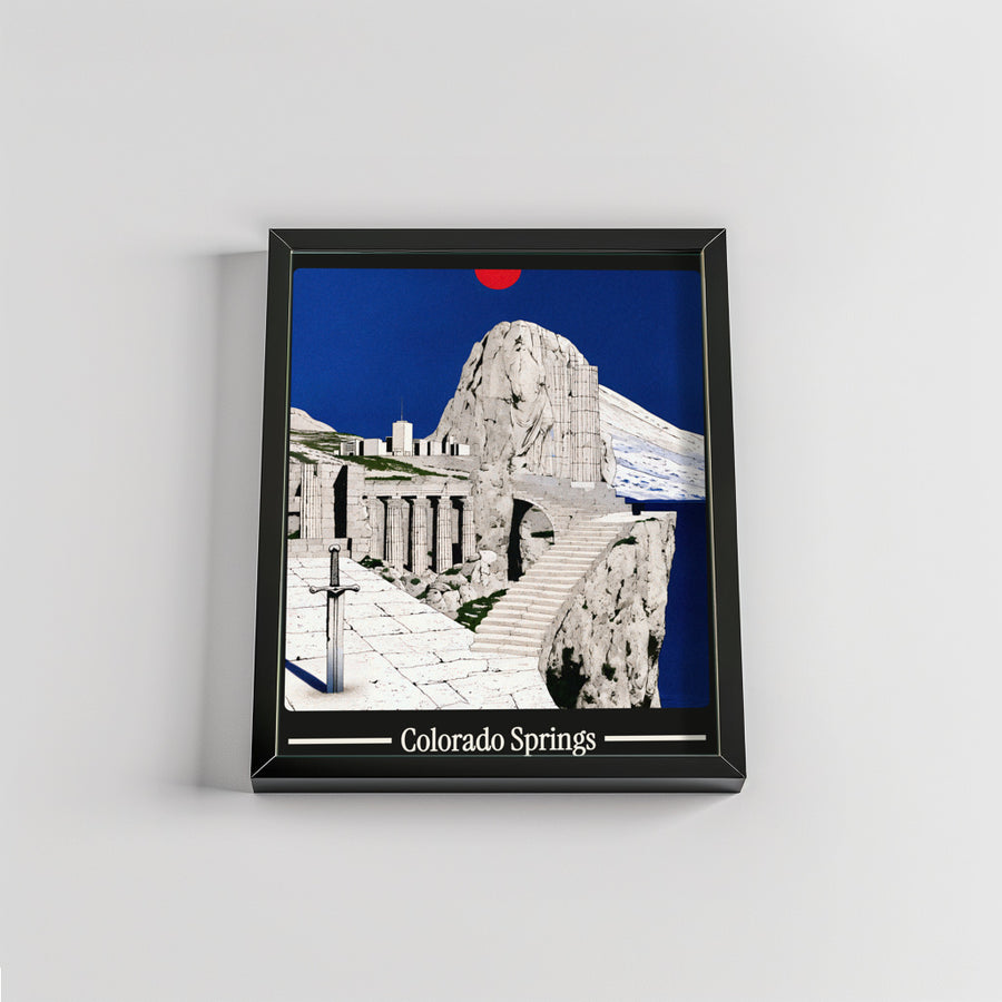 Ancient Colorado Springs city poster mockup 2 - frame not included