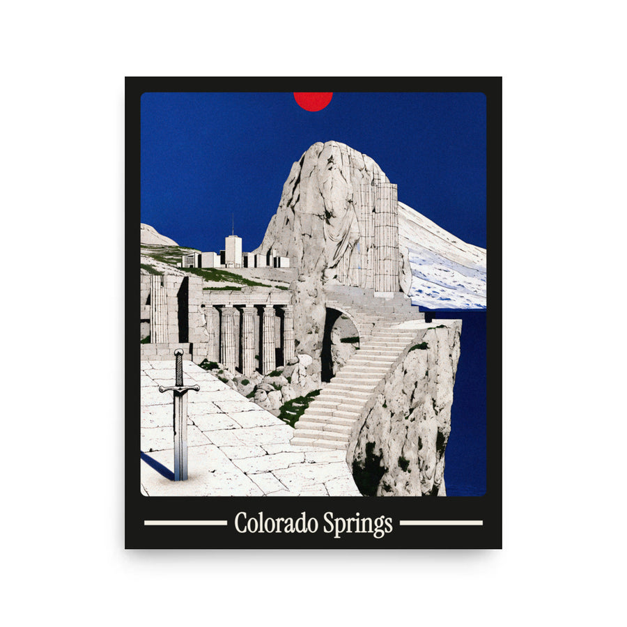 Ancient Colorado Springs city poster mockup 1 - frame not included