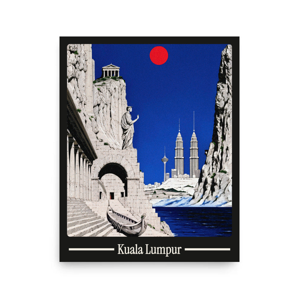 Ancient Kuala Lumpur city poster mockup 1 - frame not included