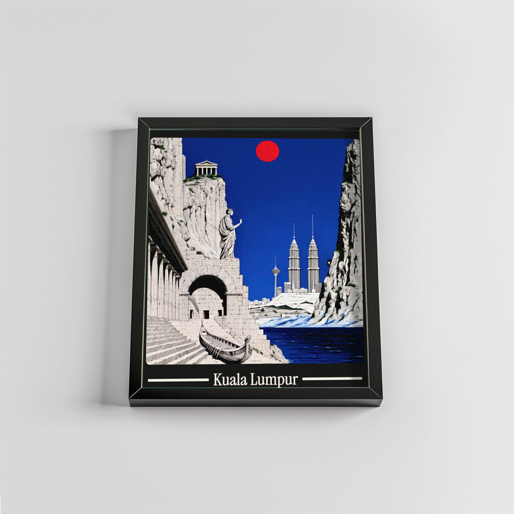 Ancient Kuala Lumpur city poster mockup 2 - frame not included