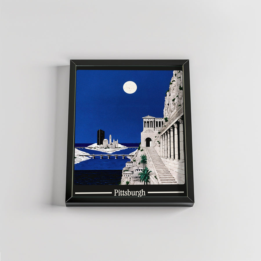 Ancient Pittsburgh city poster mockup 2 - frame not included