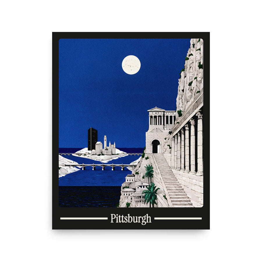 Ancient Pittsburgh city poster mockup 1 - frame not included