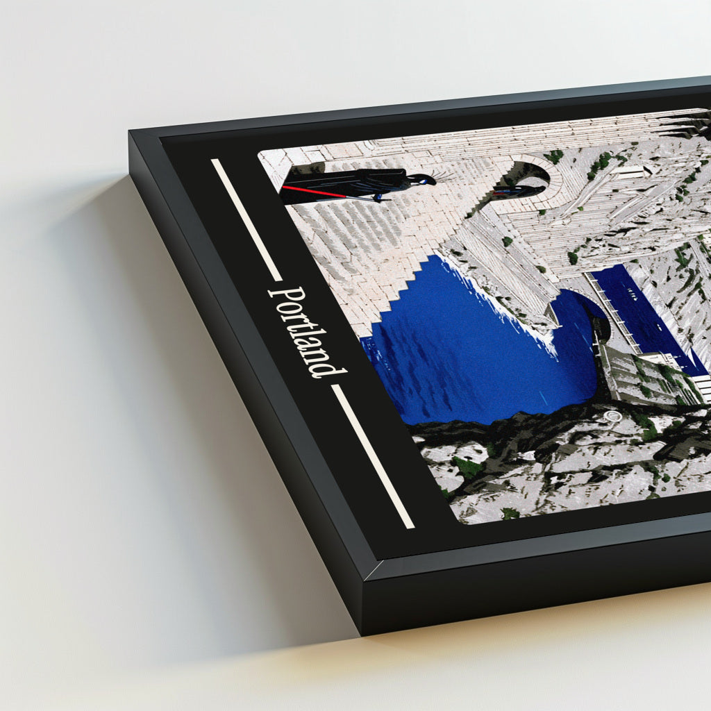 Ancient Portland city poster mockup 5 - frame not included