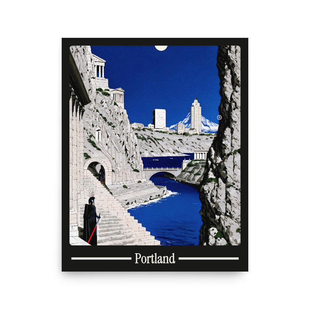 Ancient Portland city poster mockup 1 - frame not included