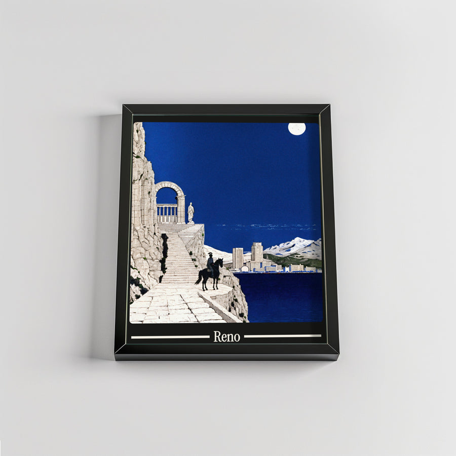 Ancient Reno city poster mockup 2 - frame not included
