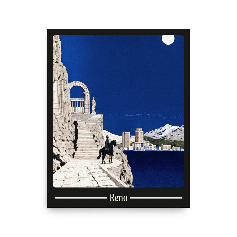 Ancient Reno city poster mockup 1 - frame not included
