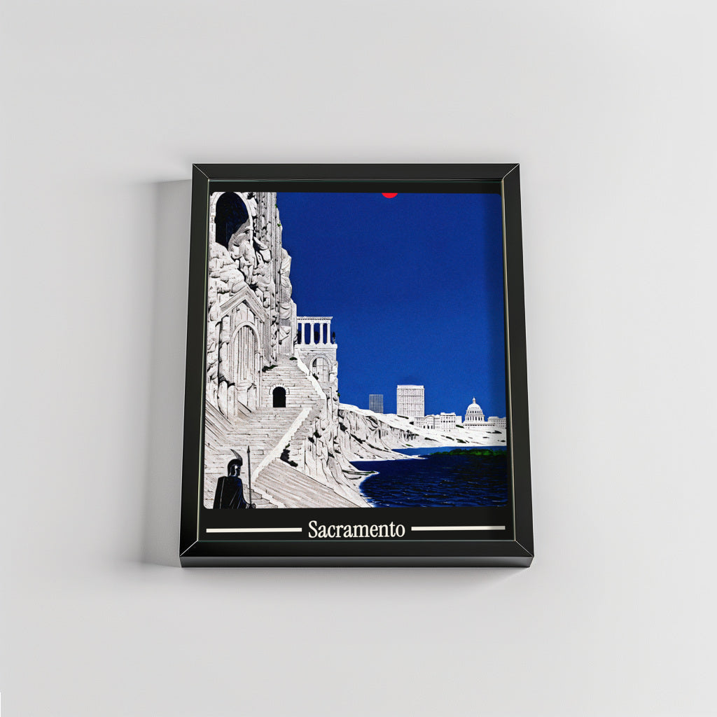 Ancient Sacramento city poster mockup 2 - frame not included