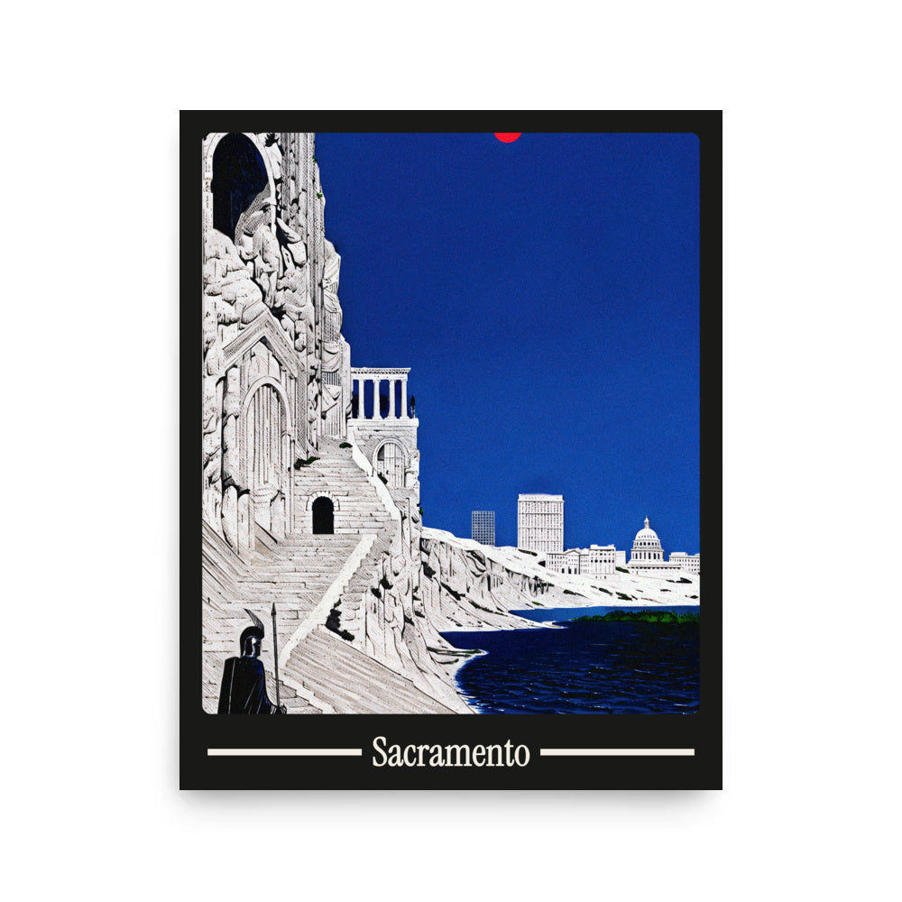 Ancient Sacramento city poster mockup 1 - frame not included