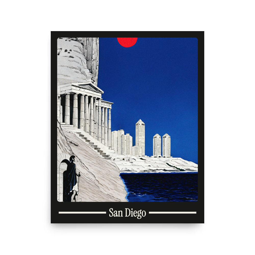 Ancient San Diego city poster mockup 1 - frame not included