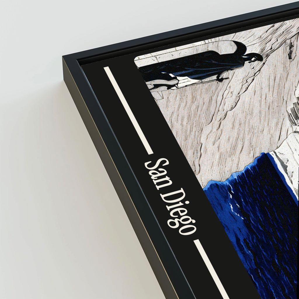 Ancient San Diego city poster mockup 3 - frame not included