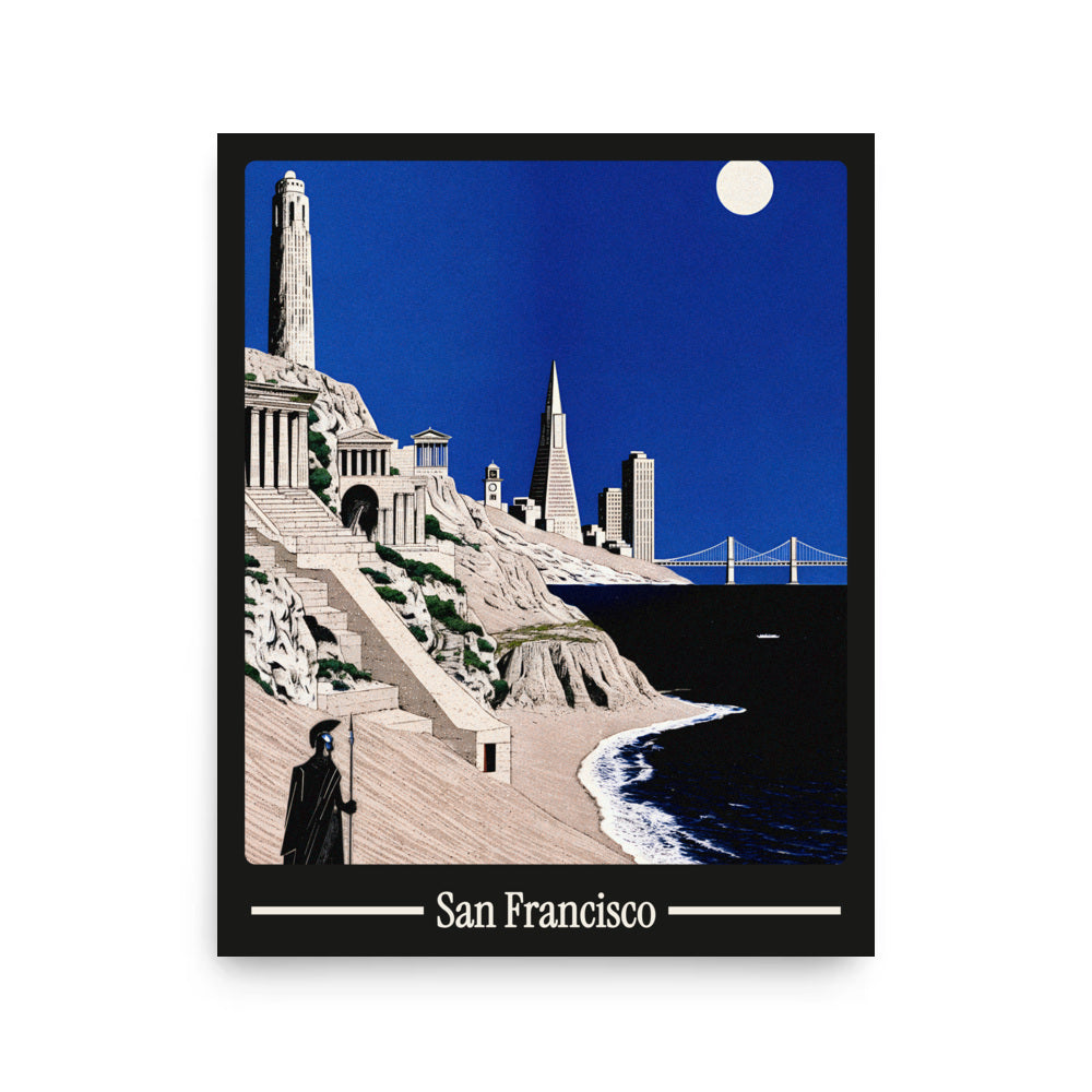 Ancient San Francisco city poster mockup 1 - frame not included