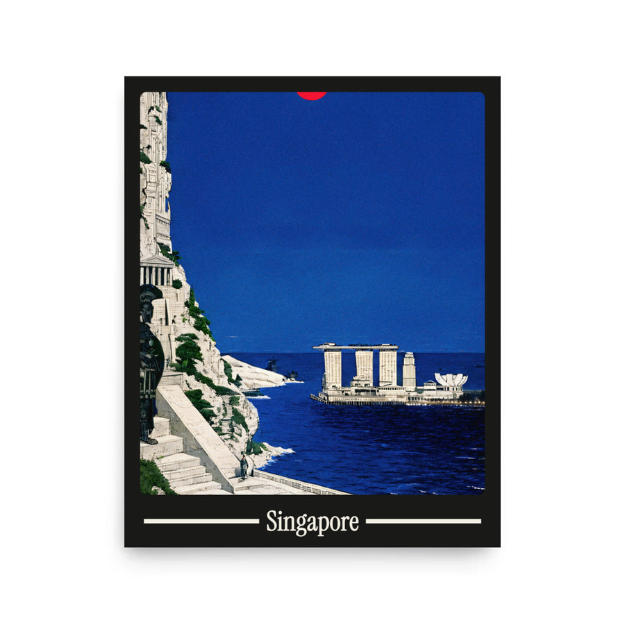 Ancient Singapore city poster mockup 1 - frame not included