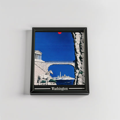 Ancient Washington city poster mockup 2 - frame not included