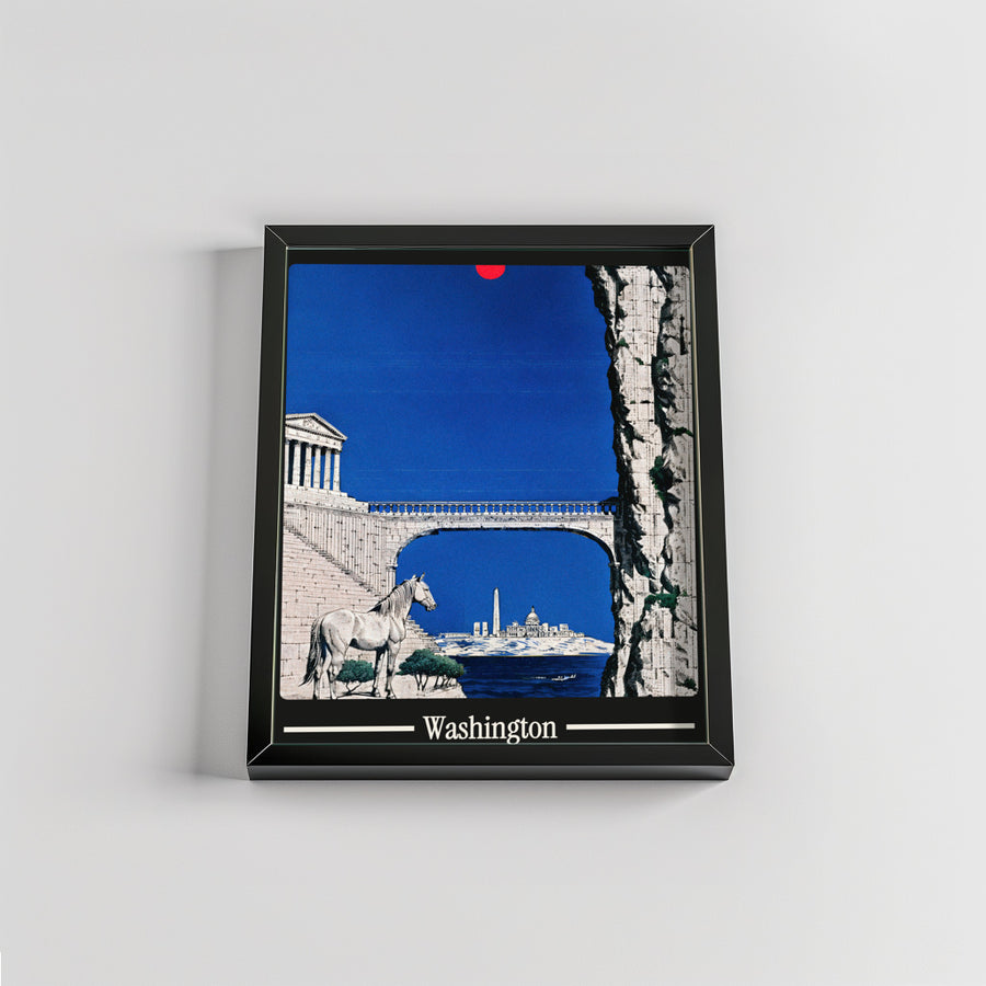 Ancient Washington city poster mockup 2 - frame not included