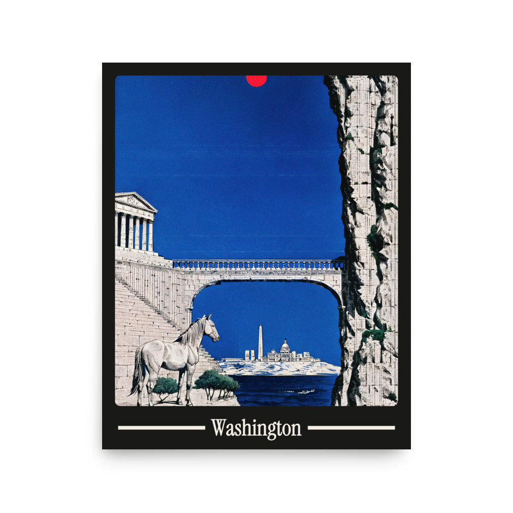 Ancient Washington city poster mockup 1 - frame not included