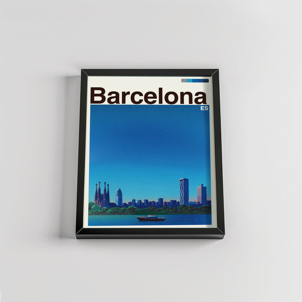 Barcelona city poster mockup 2 - frame not included