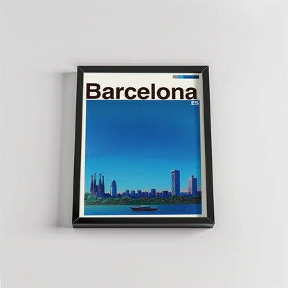 Barcelona city poster mockup 2 - frame not included