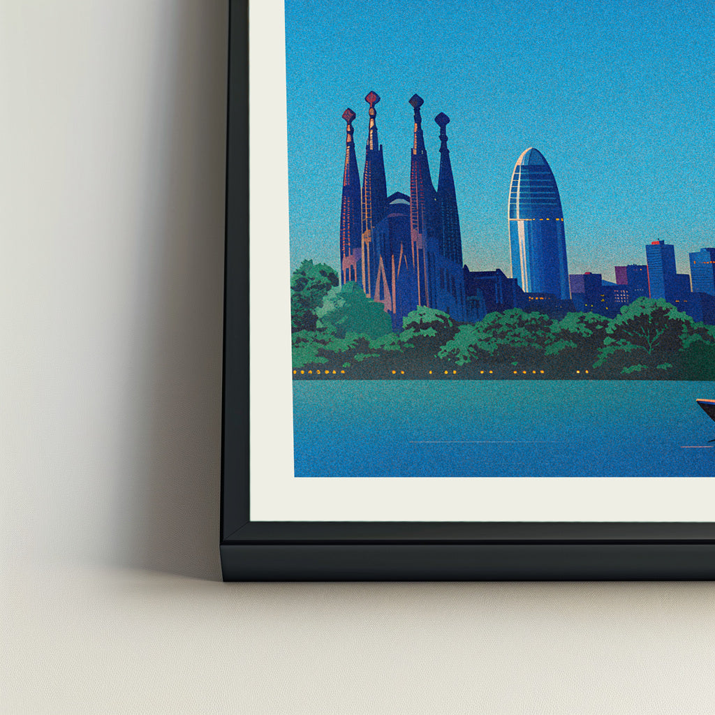 Barcelona city poster mockup 4 - frame not included