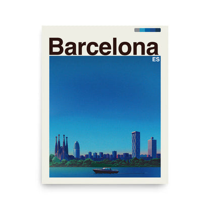 Barcelona city poster mockup 1 - frame not included