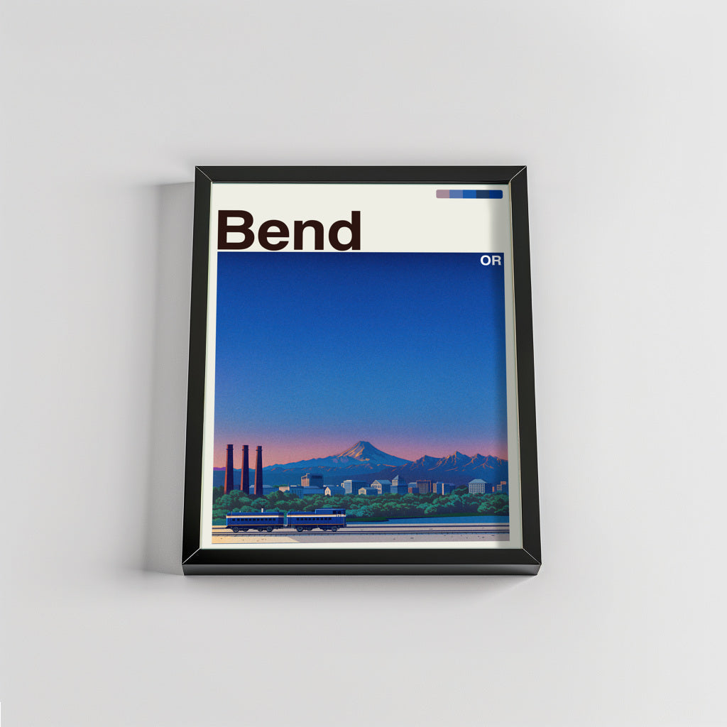 Bend city poster mockup 2 - frame not included