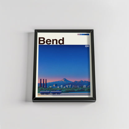 Bend city poster mockup 2 - frame not included