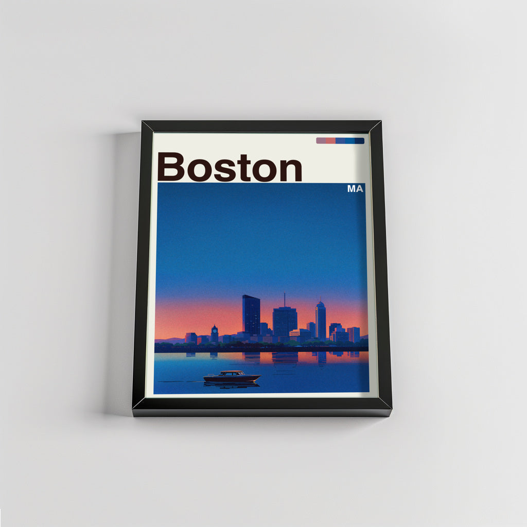 Boston city poster mockup 2 - frame not included