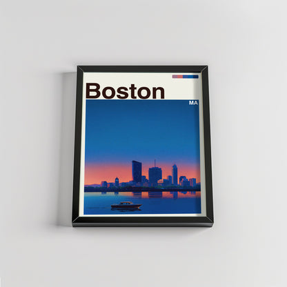 Boston city poster mockup 2 - frame not included