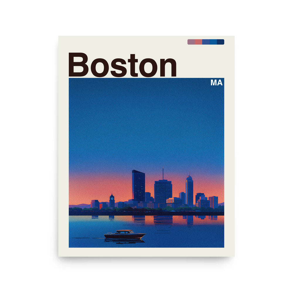 Boston city poster mockup 1 - frame not included