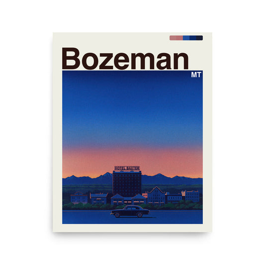 Bozeman city poster mockup 1 - frame not included
