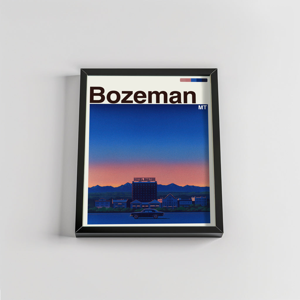 Bozeman city poster mockup 2 - frame not included