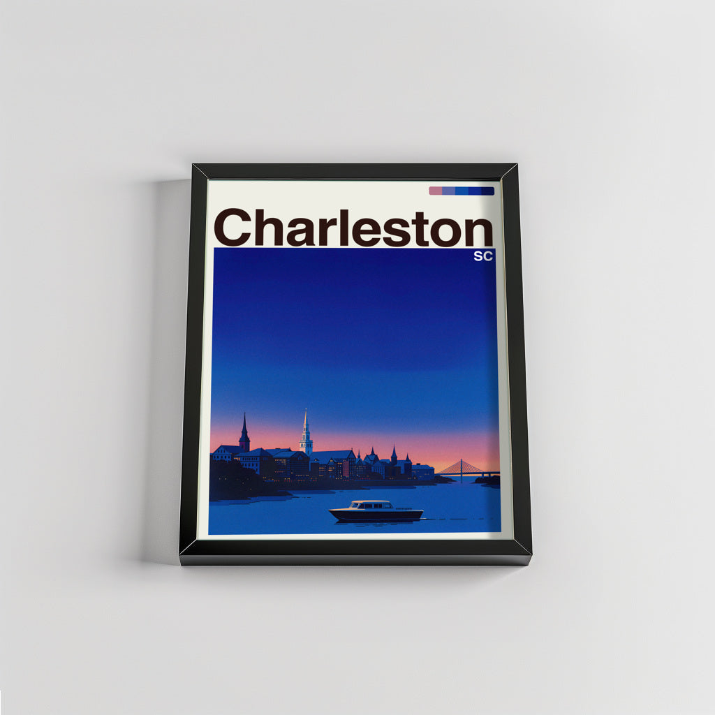 Charleston city poster mockup 2 - frame not included