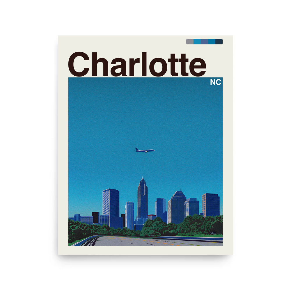 Charlotte city poster mockup 1 - frame not included