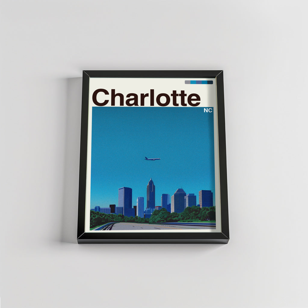 Charlotte city poster mockup 2 - frame not included