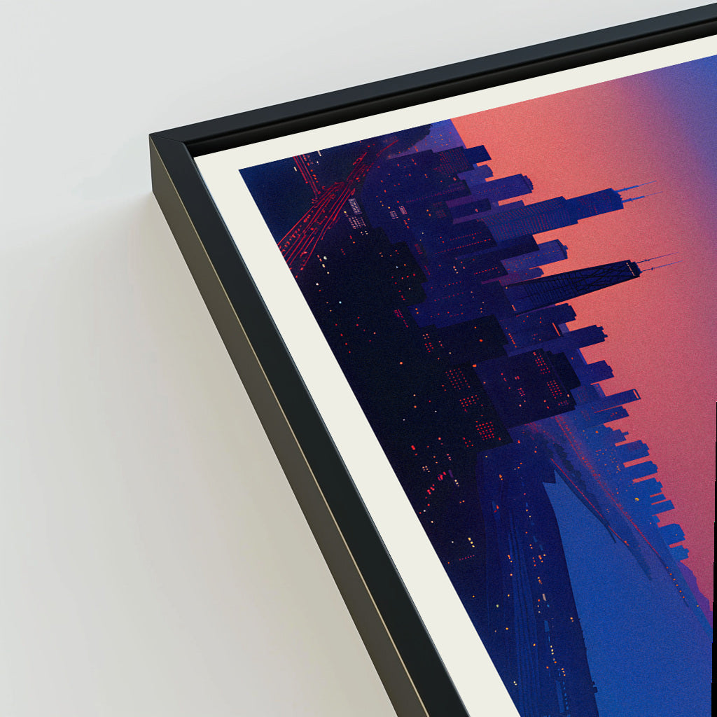 Chicago city poster mockup 3 - frame not included
