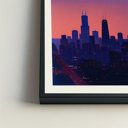 Chicago city poster mockup 4 - frame not included