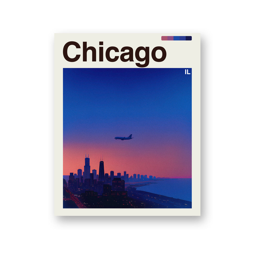 Chicago city poster mockup 1 - frame not included