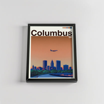 Columbus city poster mockup 2 - frame not included