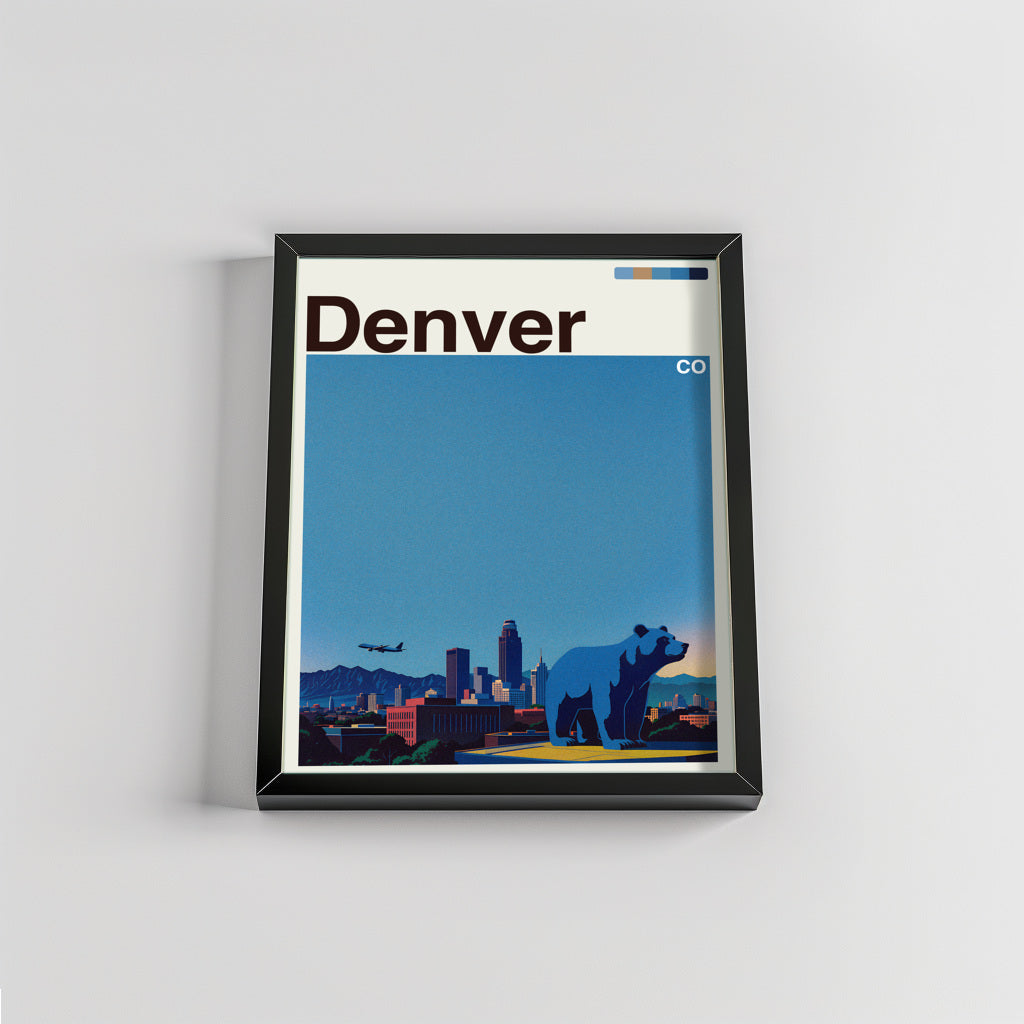 Denver city poster mockup 2 - frame not included