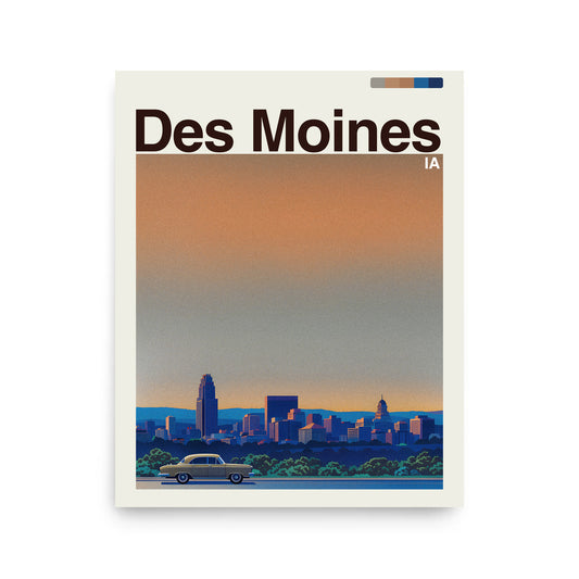 Des Moines city poster mockup 1 - frame not included