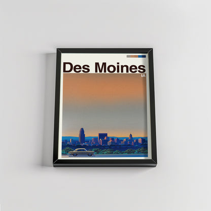 Des Moines city poster mockup 2 - frame not included