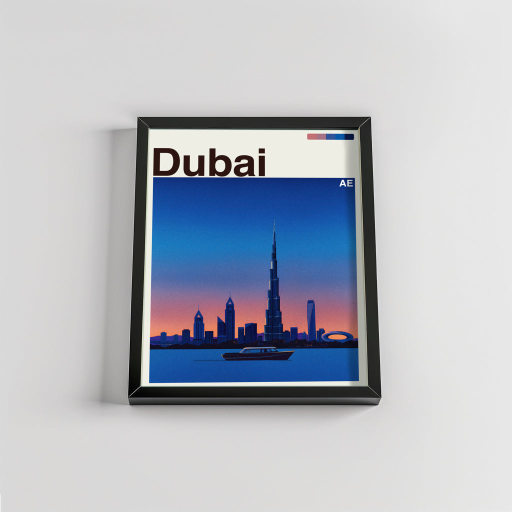 Dubai city poster mockup 2 - frame not included