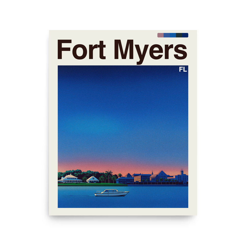 Fort Myers city poster mockup 1 - frame not included