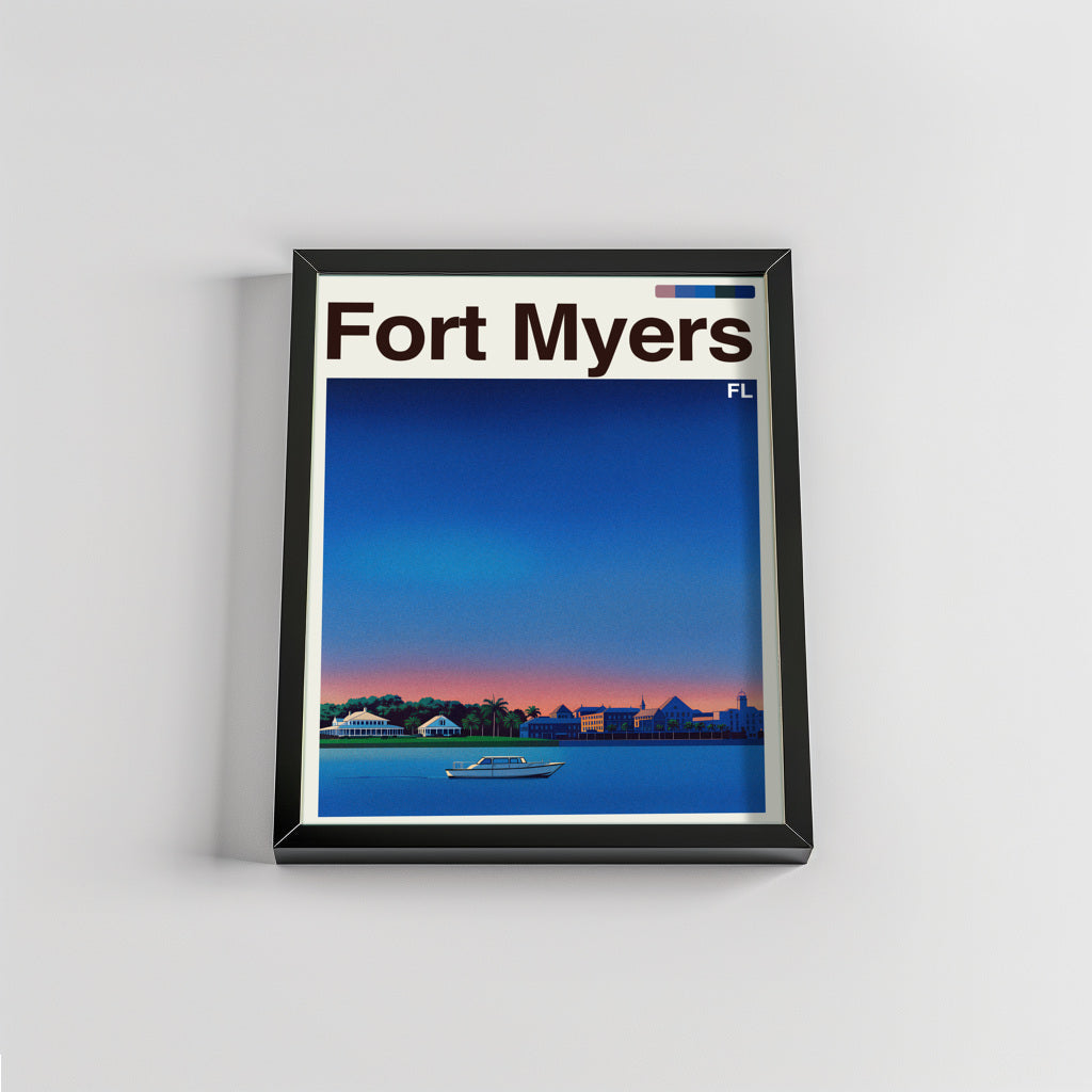 Fort Myers city poster mockup 2 - frame not included