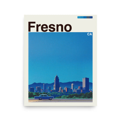 Fresno city poster mockup 1 - frame not included
