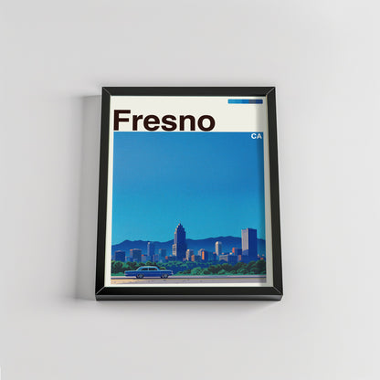 Fresno city poster mockup 2 - frame not included