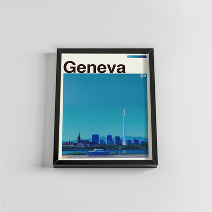 Geneva city poster mockup 2 - frame not included